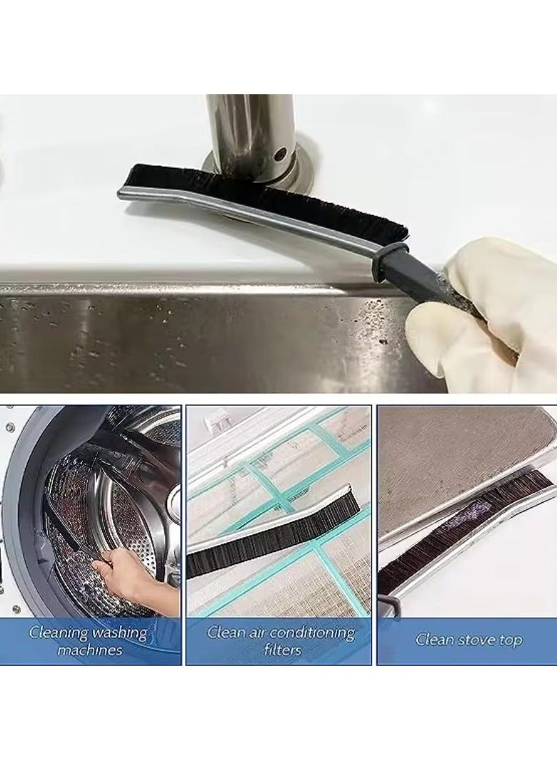 3 Pieces Hard-Bristled Crevice Cleaning Brush Grout Cleaner Scrub Brush Deep Tile Joints Crevice Gap Cleaning Brush Tools Accessories,Black Handle  - Image 2