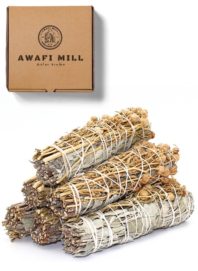 AWAFI MILL White Sage with Wild Rue Smudge Sticks - Pack of 3 - Image 1