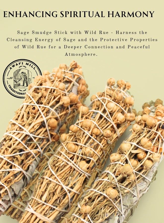 AWAFI MILL White Sage with Wild Rue Smudge Sticks - Pack of 3 - Image 4