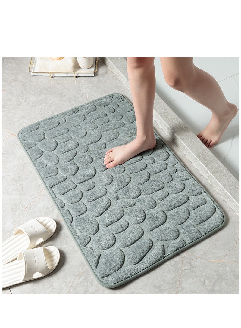Bluejw سجادة مدخل مطبوعة بحجم 50x80 سم من الحجر الطبيعي، سجادة حمام بسيطة، سجادة امتصاص الرياح، سجادة مضادة للانزلاق، سجادة أرضية - Image 1