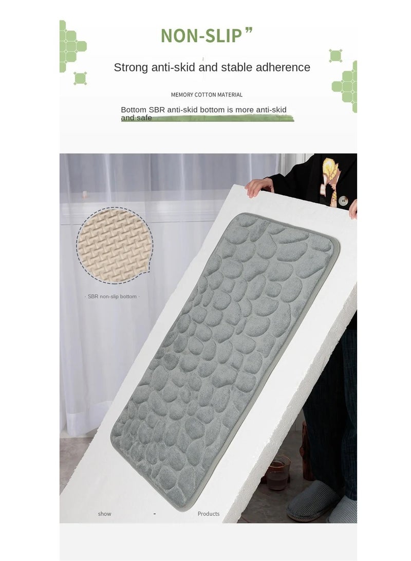 Bluejw سجادة مدخل مطبوعة بحجم 50x80 سم من الحجر الطبيعي، سجادة حمام بسيطة، سجادة امتصاص الرياح، سجادة مضادة للانزلاق، سجادة أرضية - Image 5