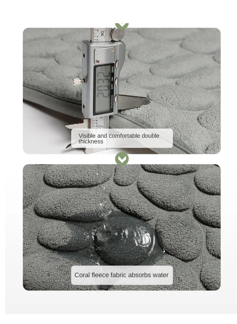 Bluejw سجادة مدخل مطبوعة بحجم 50x80 سم من الحجر الطبيعي، سجادة حمام بسيطة، سجادة امتصاص الرياح، سجادة مضادة للانزلاق، سجادة أرضية - Image 3