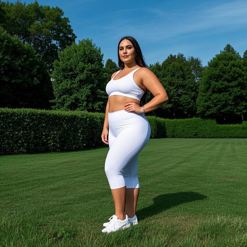 FULLSOFT Plus Size Capri Leggings for Women- XL-4XL High Waist Tummy Control Stretchy Workout Yoga Pants Plus Capris(White-Capri/XX-Large) - Image 2
