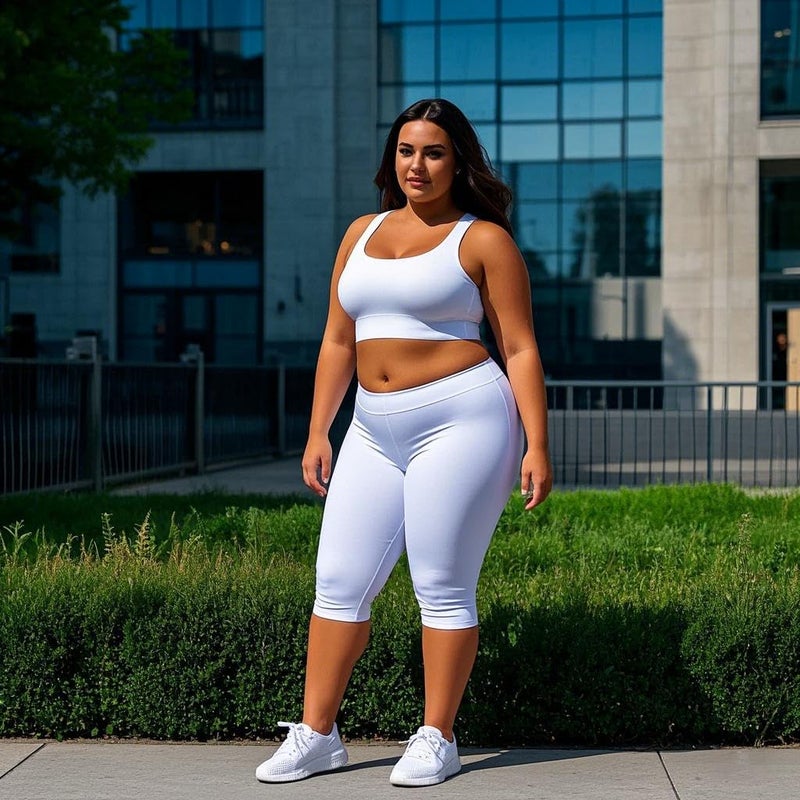 FULLSOFT Plus Size Capri Leggings for Women- XL-4XL High Waist Tummy Control Stretchy Workout Yoga Pants Plus Capris(White-Capri/XX-Large) - Image 3