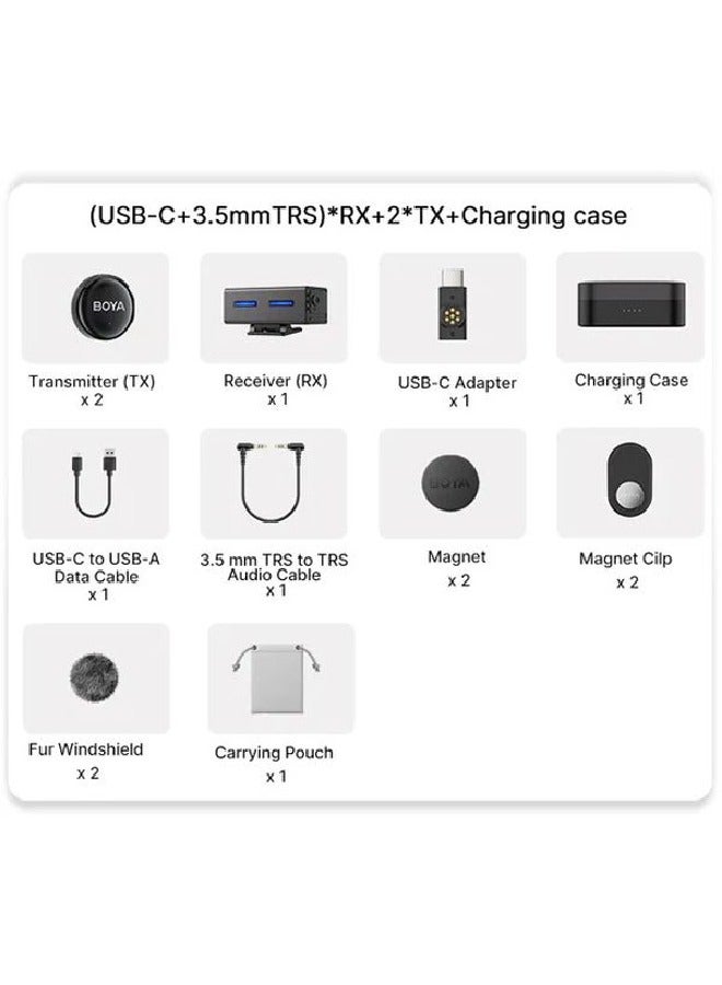 BOYA BOYALINK 3-02 Button-Sized 2.4Ghz Wireless Microphone System with Case for USB-C & 3.5mm Devices - Image 4