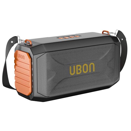 UBON SP95 20 Watt Wireless Party Speaker with 10 Hours Long Playtime | 2000 mAh Battery | Surround Sound, Multple Connectivity - TF Card, BTV5.3, Aux, Portable Speakers (Black) - Image 1