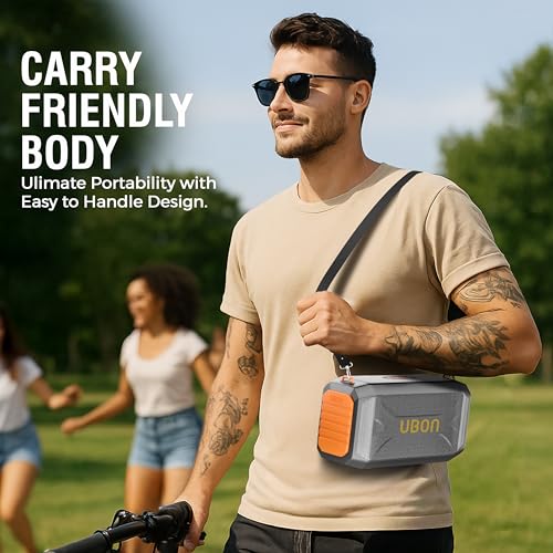 UBON SP95 20 Watt Wireless Party Speaker with 10 Hours Long Playtime | 2000 mAh Battery | Surround Sound, Multple Connectivity - TF Card, BTV5.3, Aux, Portable Speakers (Black) - Image 5