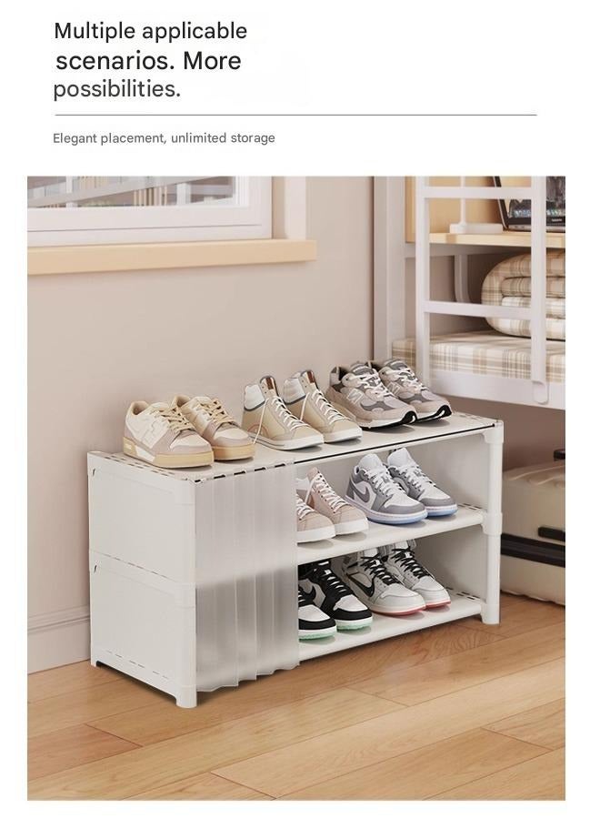 XiuWoo 2-Tier Shoe Rack Storage Space Saver Shoe Organizer Shelves With Dustproof Curtain For Home Dormitory Apartment Entryway Living Room Bedroom Under Bed - Image 3