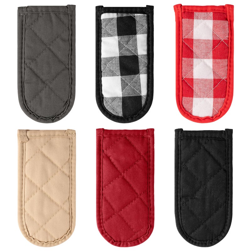 R HORSE 6Pcs Hot Handle Covers Heat Resistant Pot Pan Handle Covers Cast Iron Skillet Pot Holder Sleeves Mitt for Kitchen Baking Cooking BBQ Cookwares