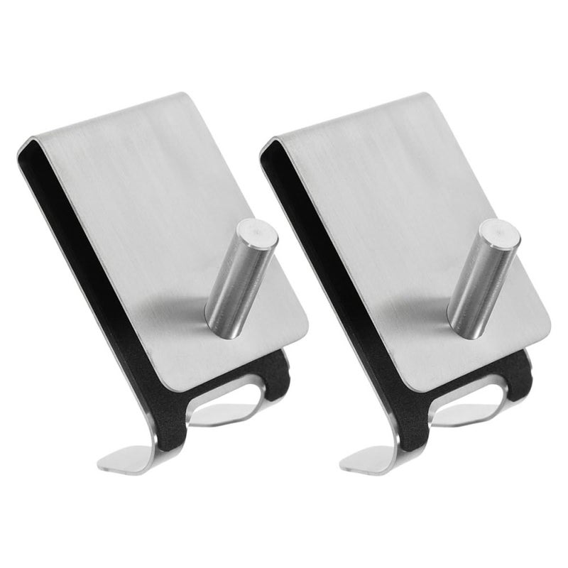 304 Stainless Steel Over Door Towel Hooks 2 Pack Bathroom Wall Mount Organizer - Image 2