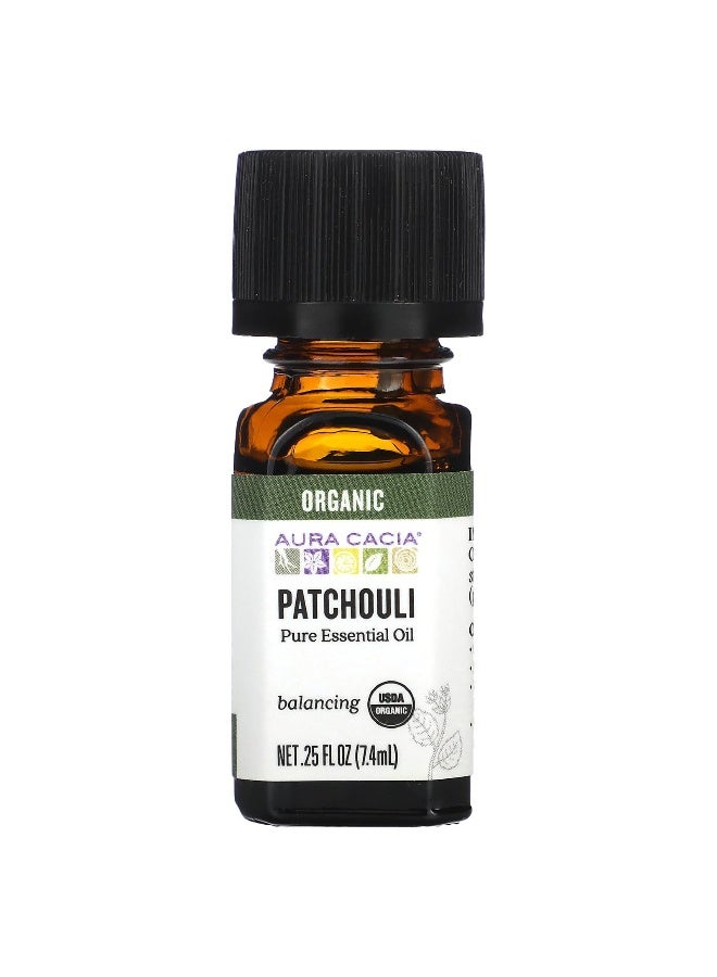 Aura Cacia أورا كاسيا، زيت أساسي نقي، باتشولي عضوي، 0.25 أونصة سائلة (7.4 مل) - Image 1