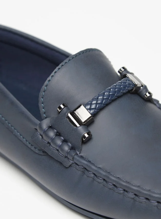 LBL by Shoexpress Boy's Solid Slip-On Loafers With Rope Detail Ramadan Collection