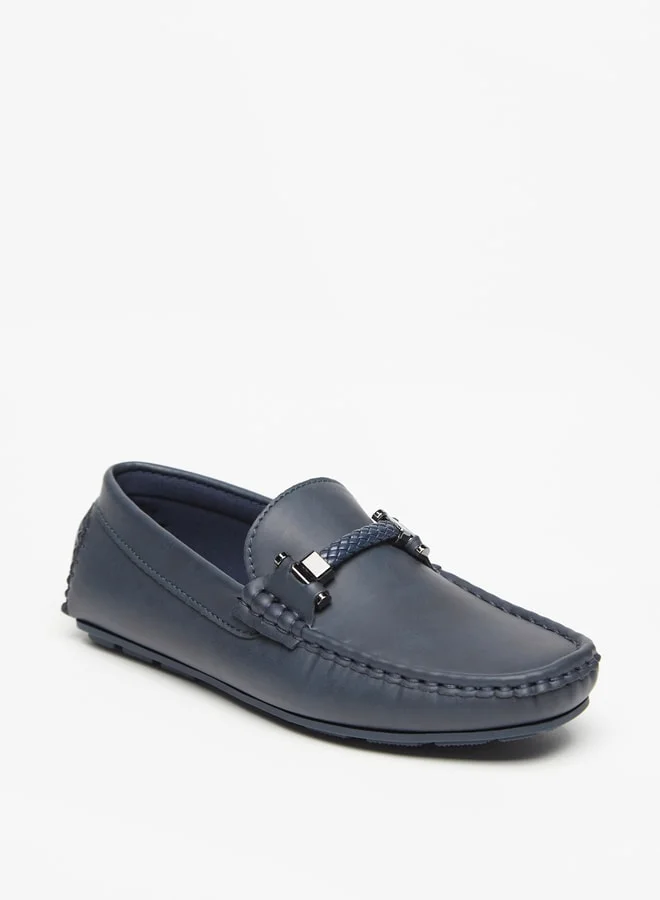 LBL by Shoexpress Boy's Solid Slip-On Loafers With Rope Detail Ramadan Collection