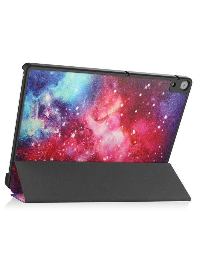 S-TOP Case For Docomo dtab D-51C Custer Painted 3-Fold Holder Leather Tablet Case - Image 4