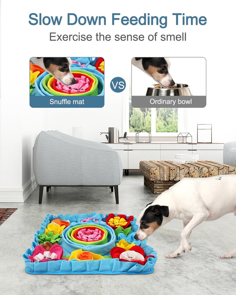 Ankilo Upgraded Snuffle Mat for Dogs, 19.7''x19.7'' Interactive Feed Game for Boredom, Felt Wool Dog Feeding Mats for Small/Medium/Large Dogs, Encourages Natural Foraging Skills and Stress Relief - Image 3