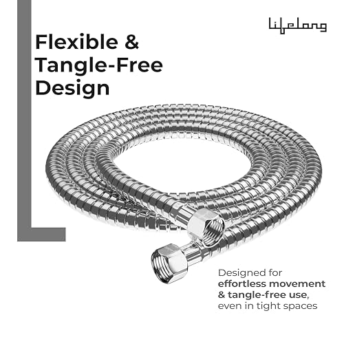 Lifelong 1 metre Jet Spray Hose Pipe for Toilet | Inner & Outer 304 Stainless Steel Health Faucet Connector | Flexible, Durable & Leakproof with Brass Screw Fittings | Ideal for Hand Showers & Bidets - Image 5