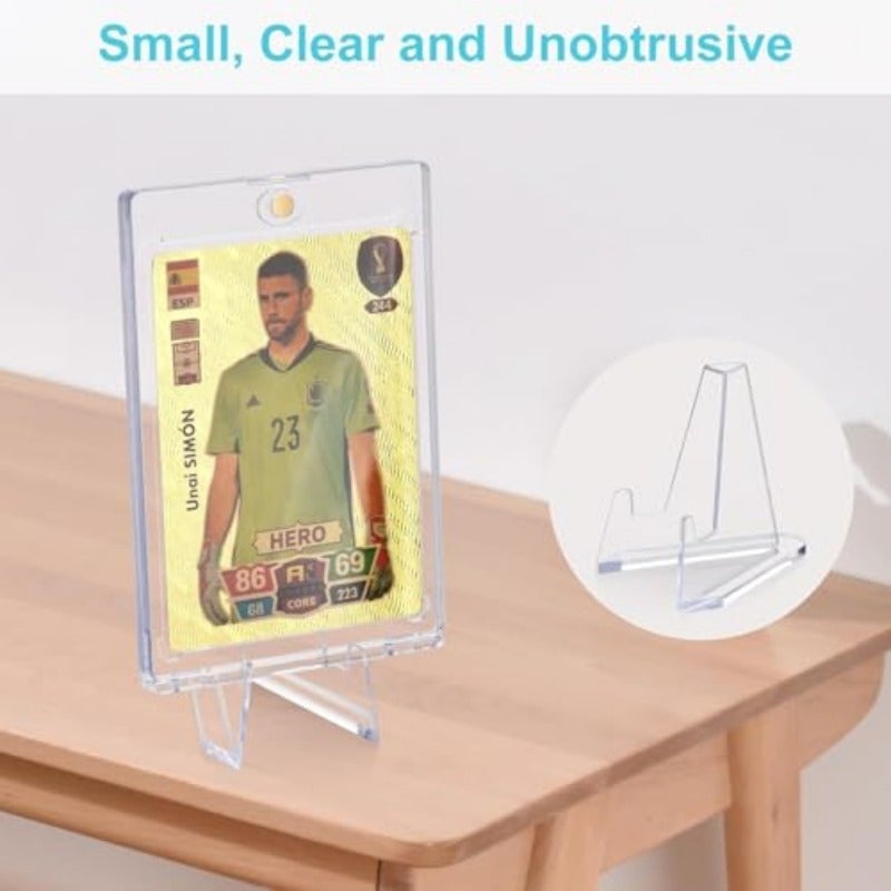 30 PCS Card Display Stand Sturdy and Stable High Grade Acrylic Transparent Display Stand Versatile Transparent Mini Easel Stand Card Display Artwork Display Stand 54mm High - Image 2