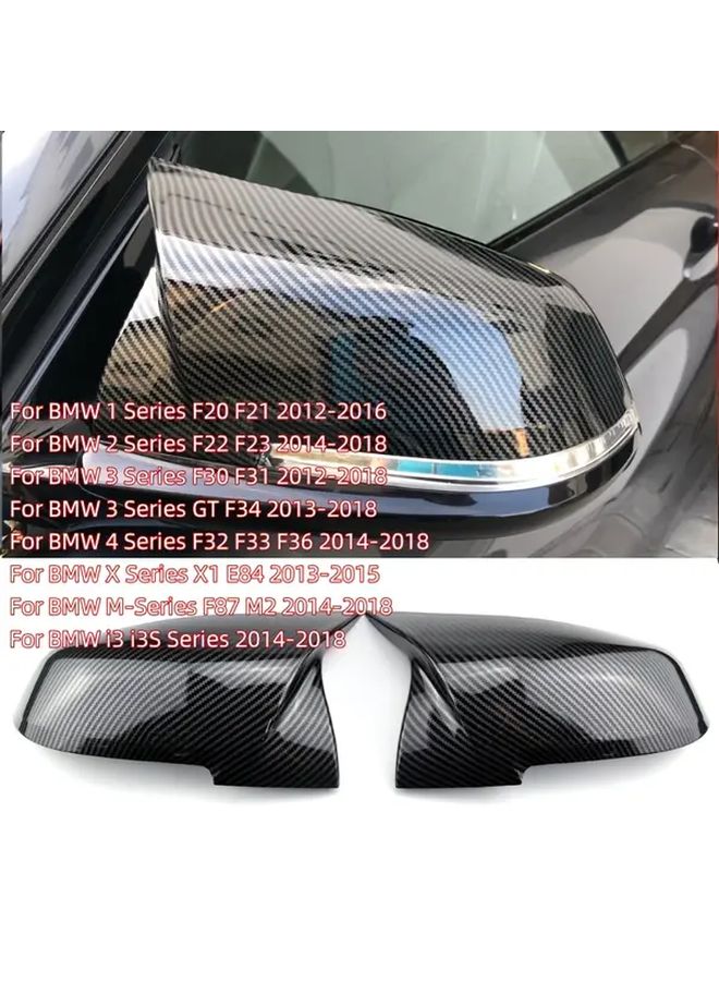 Exterior Rear View Mirror Shell Cover for BMW 1 2 3 4 X M i3 i3S Series F20 F21 F22 F23 F30 F31 F32 F33 F36 F34 F87 E84 Carbon Pattern Bull Horn Protective Cover - Image 1