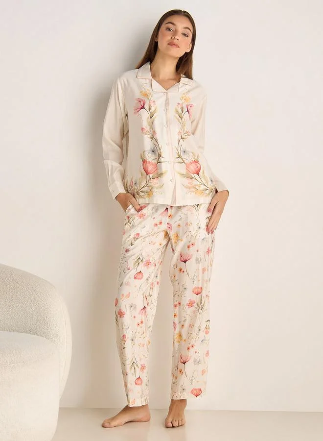 Splash FAV Pyjama Set Button Down Shirt & Trousers