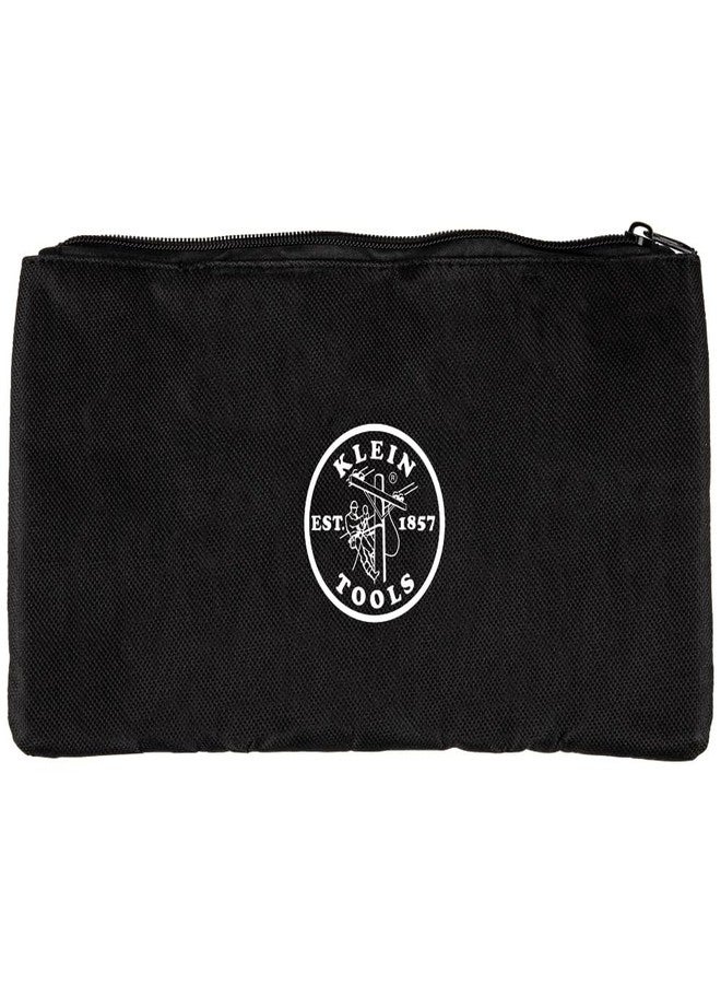 Klein Tools VDV770-500 Nylon Zipper Pouch, Divided Black Tool Bag, Various Use Including Klein Tools Tone and Probe Kit Cat. No. VDV500-820 - Image 1