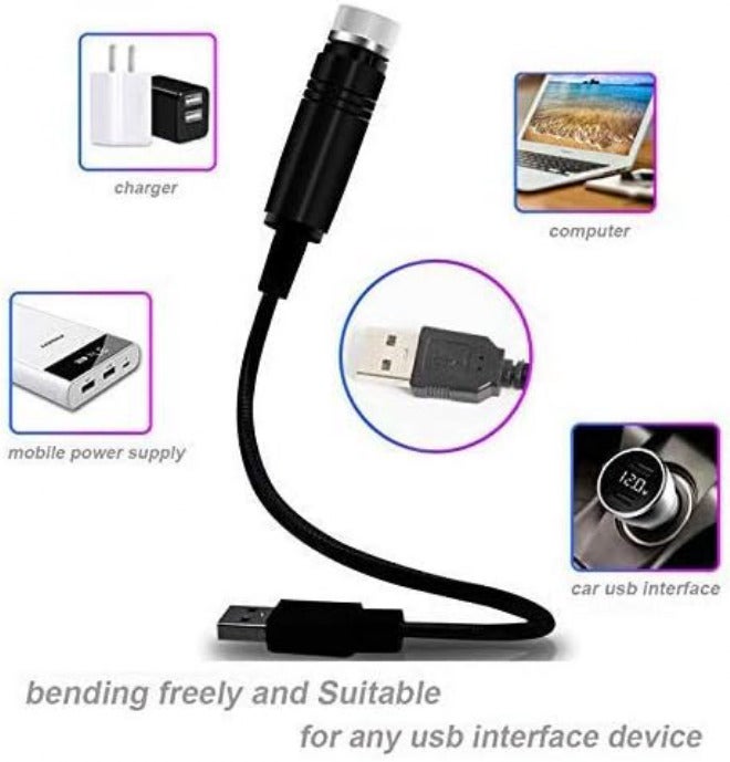 بيلونججو مشروع عرض نجوم USB للإضاءة الليلية، أضواء داخلية حمراء رومانسية قابلة للتعديل، أضواء سقف سيارة محمولة وقابلة للانحناء لتزيين السقف أو غرفة النوم أو الحفلات. - Image 3