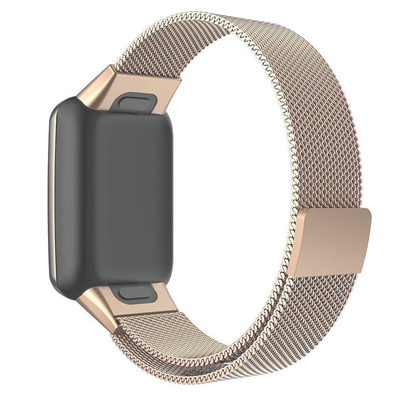 إيروريكس سوار ساعة ميلانو المغناطيسي المصنوع من الفولاذ المقاوم للصدأ لساعة Redmi Watch 5 / Watch 4 (ذهبي وردي) - Image 3