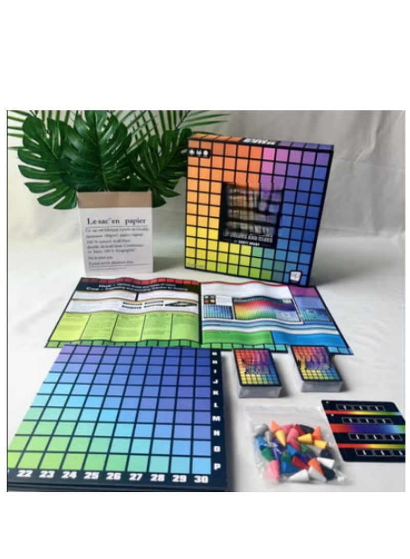 USAopoly Hues And Cues Crafty Colours And Clues Riddle Matching Game Card Toys - Image 1
