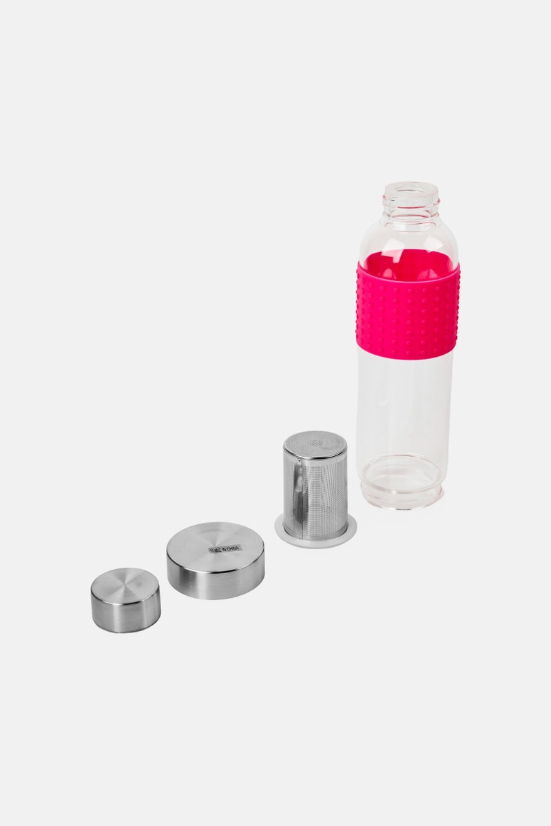 asobu Ice Tea Infuser Glass Bottle 400ml, Pink - Image 3