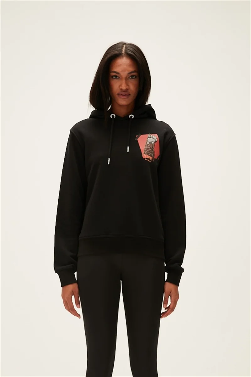 Bad Bear Here Hooded Women's Black Sweatshirt