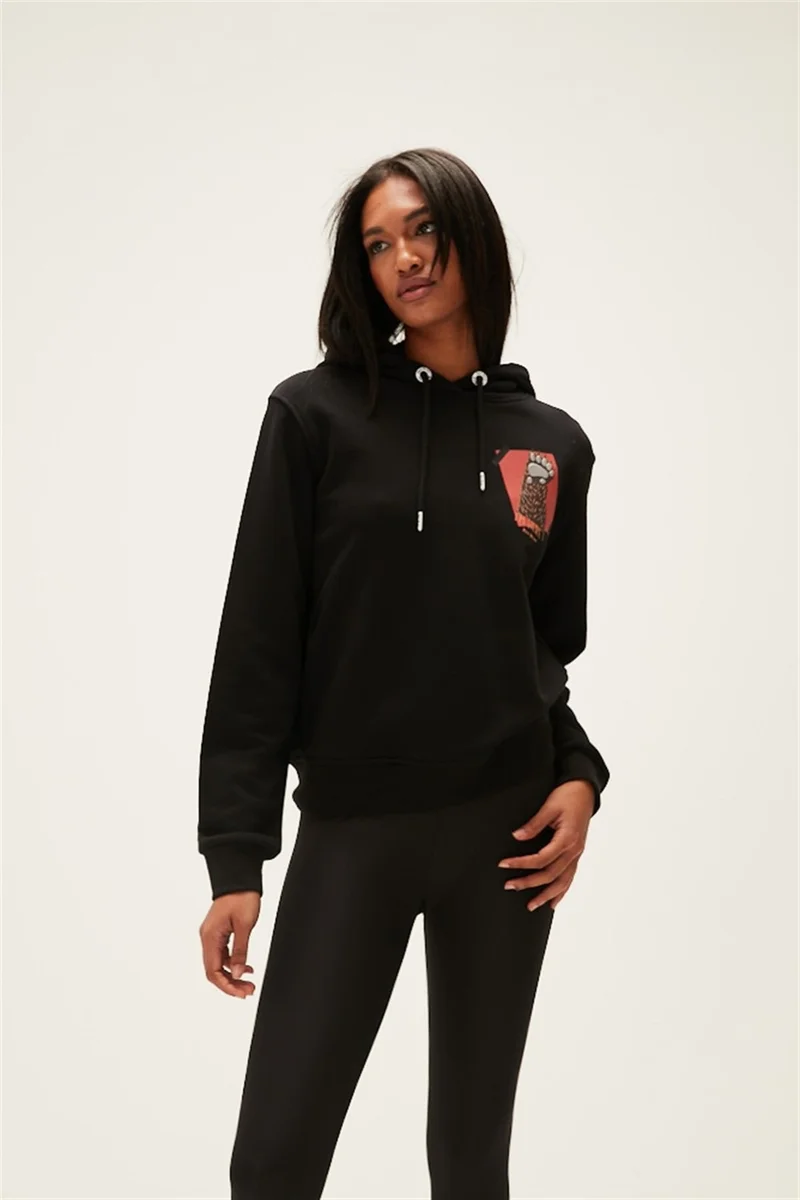 Bad Bear Here Hooded Women's Black Sweatshirt
