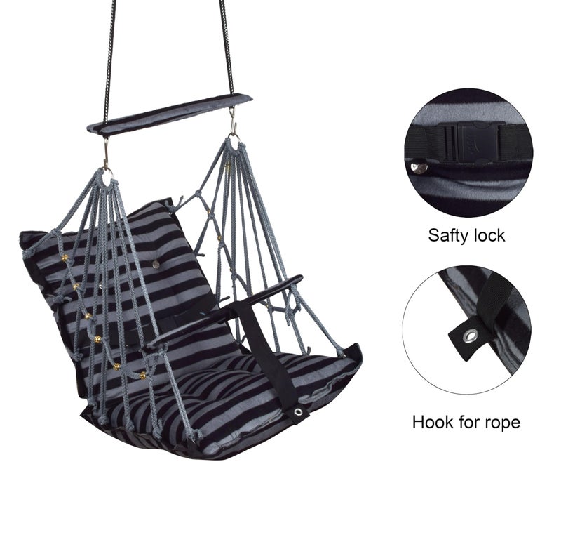 Sprointal® Swing for Kids, Baby Swing Chair Cotton Children Folding and Washable 1-5 Years Swing with Safety Belt,Home and Garden Jhula for Babies |Swing for Kids|Hanging Cradle (Grey) - Image 4