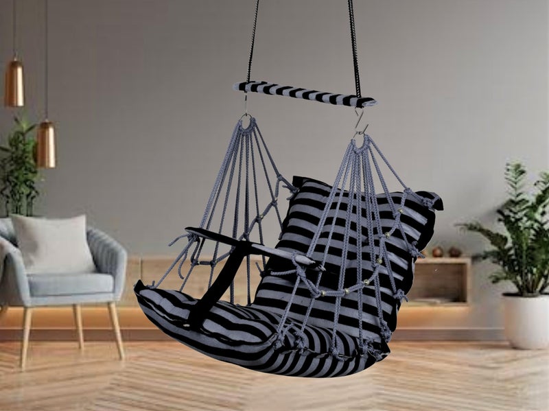 Sprointal® Swing for Kids, Baby Swing Chair Cotton Children Folding and Washable 1-5 Years Swing with Safety Belt,Home and Garden Jhula for Babies |Swing for Kids|Hanging Cradle (Grey) - Image 1