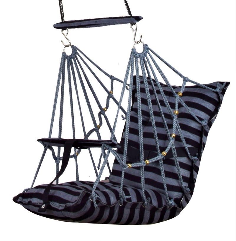 Sprointal® Swing for Kids, Baby Swing Chair Cotton Children Folding and Washable 1-5 Years Swing with Safety Belt,Home and Garden Jhula for Babies |Swing for Kids|Hanging Cradle (Grey) - Image 3