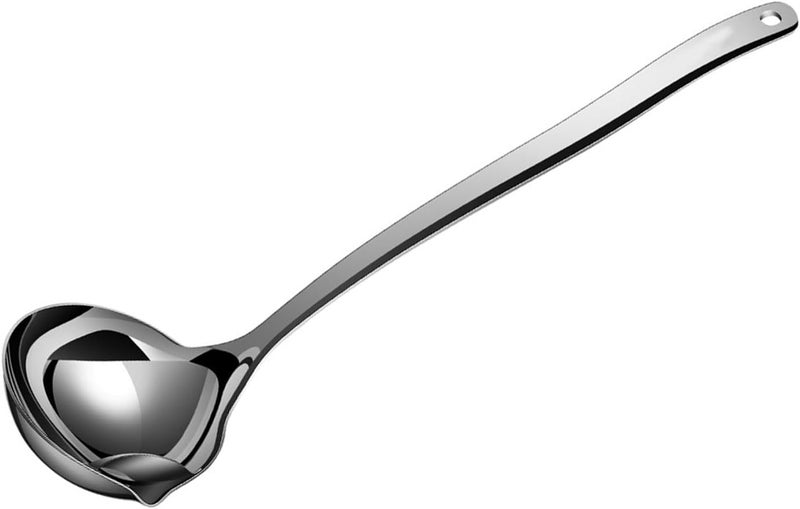 Sturdy 316 Stainless Steel Skimmers Spoon Oil Separators Ladles Ideal for Foams and Oil From Soups and Stews Kitchen Oil Spoon - Image 1