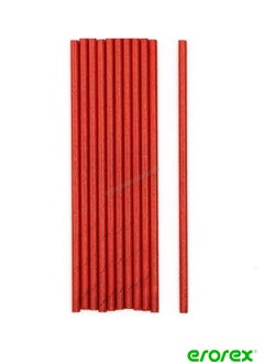 Metallic Paper Straw Red and Blue