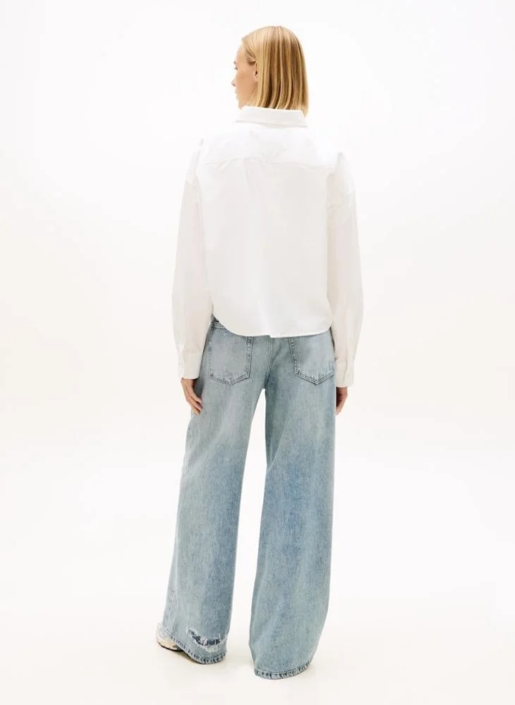 TOMMY JEANS  Essential Crop Regular Fit Shirt for Women | Best Price UAE