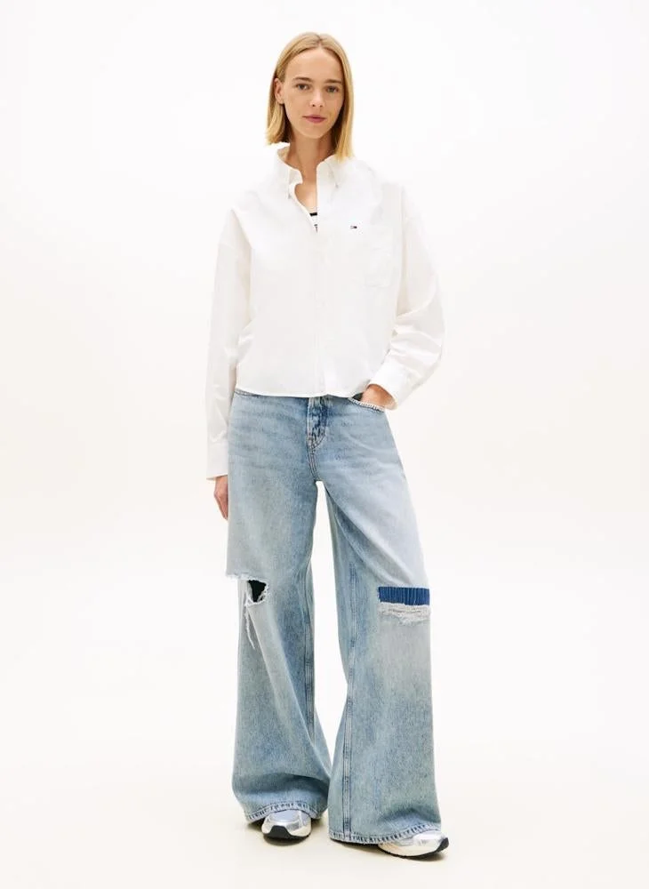 TOMMY JEANS  Essential Crop Regular Fit Shirt for Women | Best Price UAE