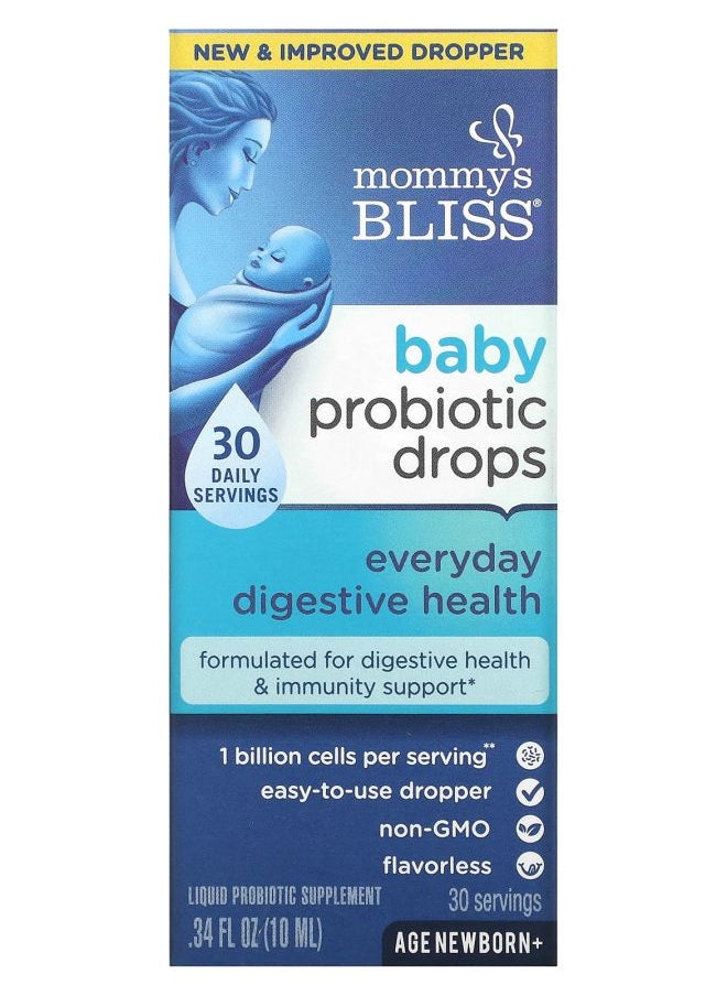 Mommy's Bliss Baby Probiotic Drops Everyday Digestive Health Newborn+ 0.34 fl oz (10 ml) 