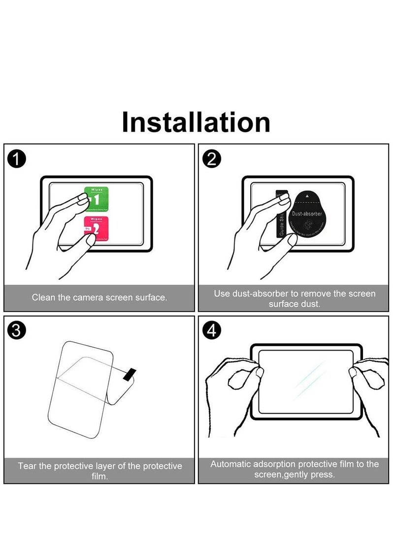 SYOSI SYOSI 9 Pcs Screen Protector for GoPro Hero 8 Black, 3 Ultra Clear Tempered Glass Screen Protector, 3 Tempered Glass Lens Protector, 3 Tempered Glass Front LCD Display Film for Hero 8 Action Camera  - Image 5