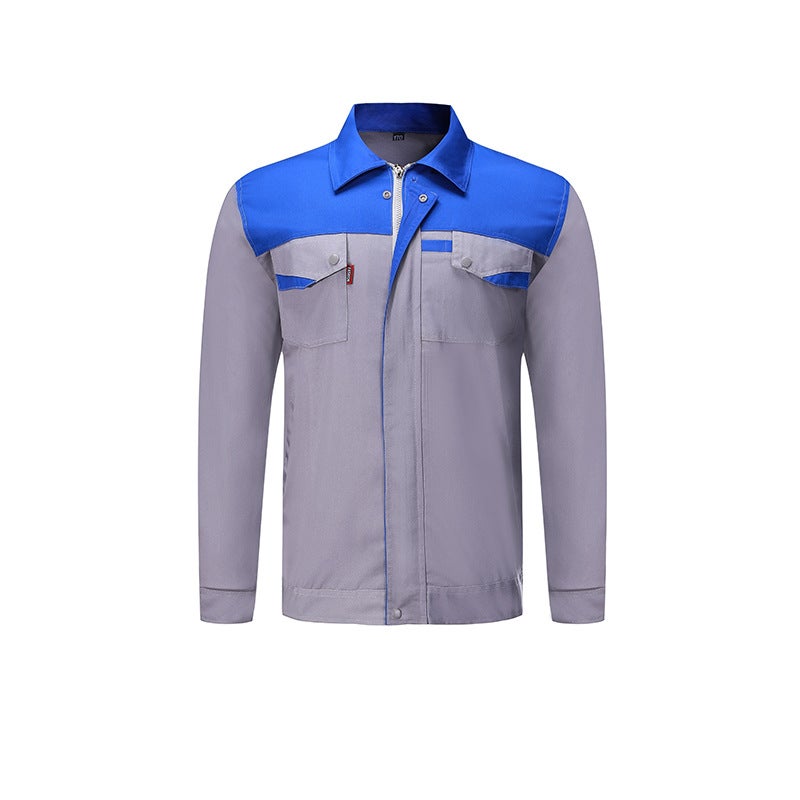 Polyester Cotton Long-Sleeved Work Clothes Suit Construction Site Workshop Auto Repair Workers Wear-Resistant Thickened Labor Protective Clothing - Image 4