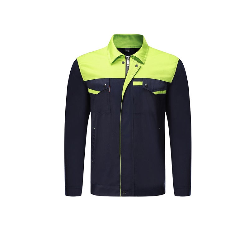 Polyester Cotton Long-Sleeved Work Clothes Suit Construction Site Workshop Auto Repair Workers Wear-Resistant Thickened Labor Protective Clothing - Image 5