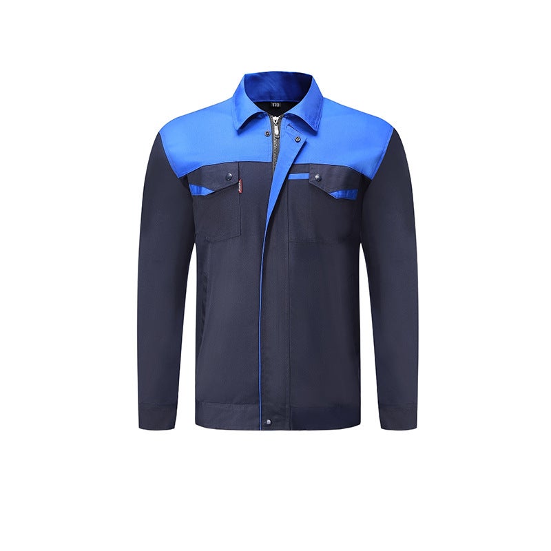 Polyester Cotton Long-Sleeved Work Clothes Suit Construction Site Workshop Auto Repair Workers Wear-Resistant Thickened Labor Protective Clothing - Image 3