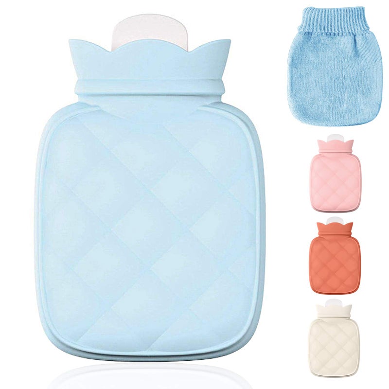 Redify Small Hot Water Bottle Bag for Hot & Cold Compress with Cover,Microwave Heating Soft Environment-Friendly Silicone for Babies Kids,Mini Hot Wate Bottle for Travel and Pain Relief,Holiday Gifts - Image 1