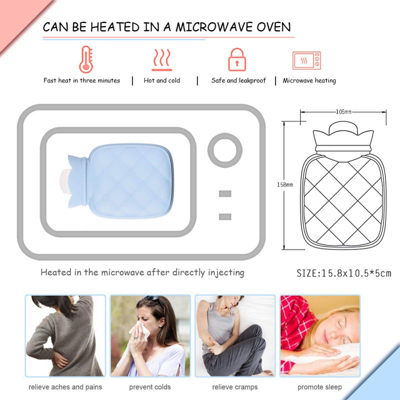 Redify Small Hot Water Bottle Bag for Hot & Cold Compress with Cover,Microwave Heating Soft Environment-Friendly Silicone for Babies Kids,Mini Hot Wate Bottle for Travel and Pain Relief,Holiday Gifts - Image 5