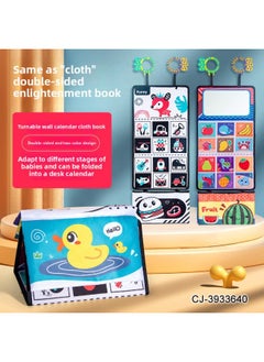 Generic Multi-functional Hanging Type Tear-off Paper Cloth Book To Appease Cognitive Ha Ha Mirror Baby Infant Desk Calendar Cloth Book-Color:Children's Desk Calendar Cloth Book CJ-3933640  - Image 5