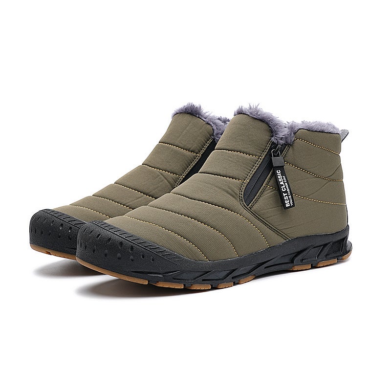 Winter New Fleece-Lined Fashion Cotton Shoes Couple Models Northeast Outdoor Waterproof Non-Slip Warm Snow Boots - Image 1