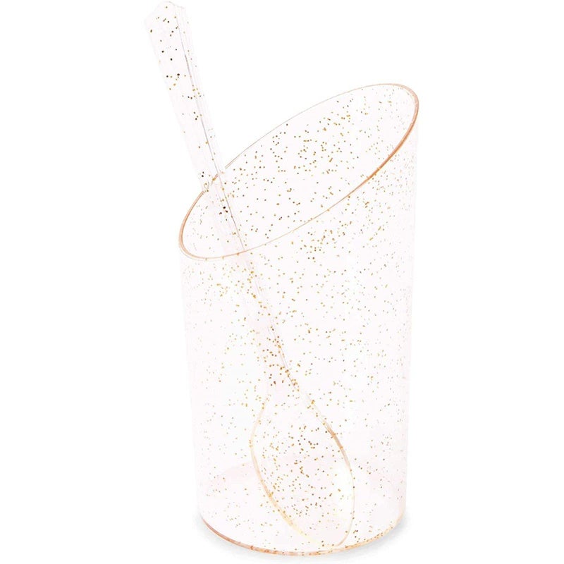 Sparkle and Bash Sparkle and Bash 120 Pieces of Gold Glitter Mini Dessert Cups with Spoons  Plastic Disposable Dessert Cups 3oz for Parfait  Shooters  Mousse  Appetizers  Samples  Treats  Serves 60  - Image 4