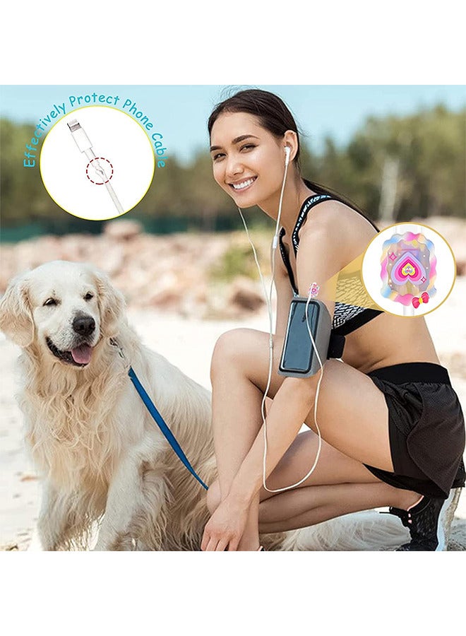 Depend Cable Protector For iPhone Charger, Lovely Cable Protector Compatible With iPhone 18W/20W Charger Anti-Bending USB Cable Cover With Spiral Ropeand End Protector (Love Heart) - Image 5