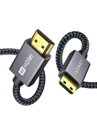 كابل HDMI ميني الى HDMI، محول ايفانكي عالي السرعة 4 كيه 60 هرتز ذكر-ذكر HDMI 2.0 HDR، متوافق مع سوني HDR-XR50، نيكون Z6 كانون EOS RP/ EOS R/ EOS 7D Mark ||/ اكس ايه 40، لينوفو ثينك باد يوجا، 6 قدم - pzsku/Z045D1A2B1FF8633F03BEZ/45/_/1677766555/8858ccc1-89b6-49db-b9f8-8b9059c341c2