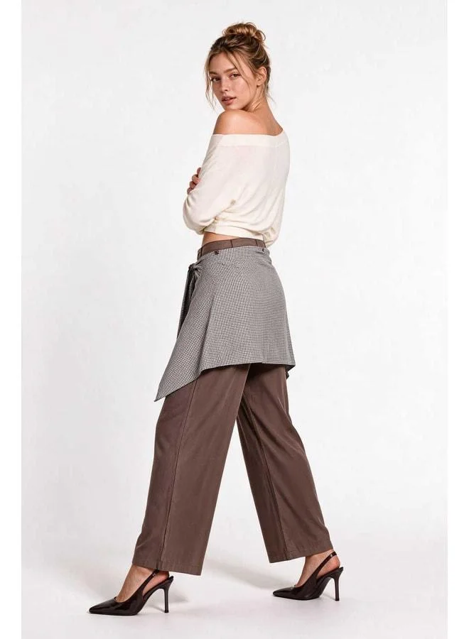 Lovely Istanbul Tencel Pants with Shirt-Binding Detail LBY0074 Milk Coffee.